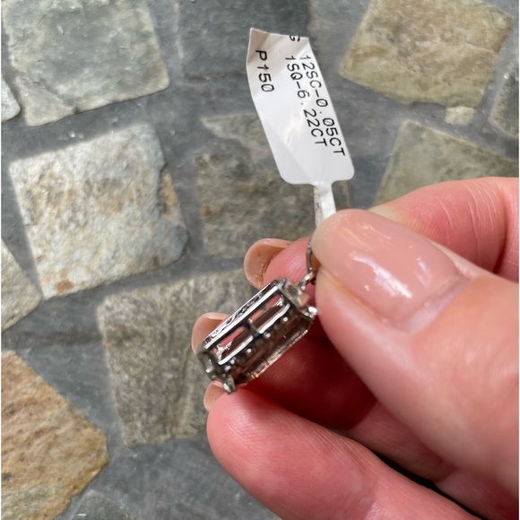 Smokey Quartz 0.22 ct. CZ 0.05 ct. Sterling silver pendant - Picture 7 of 9